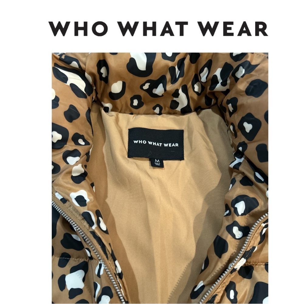 Who What Wear Women’s Leopard Puffer Jacket - Size M‎ - Picture 3 of 3
